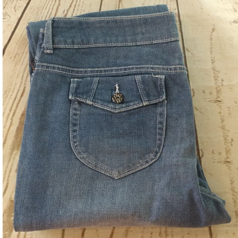 Simply Vera Vera Wang Roll Cuff Capri Jeans Blue Size 10